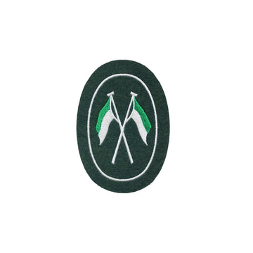 Fahne grün/weiß Maschine gestickte Abzeichen - 90 mm auf dunkelgrünem Filz