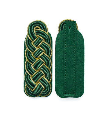 Schultergeflecht / Meistergeflecht grün Soutache mit gold Kordel grünem Filz