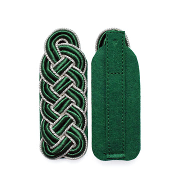 Schultergeflecht / Meistergeflecht grün Soutache mit silber Kordel grünem Filz