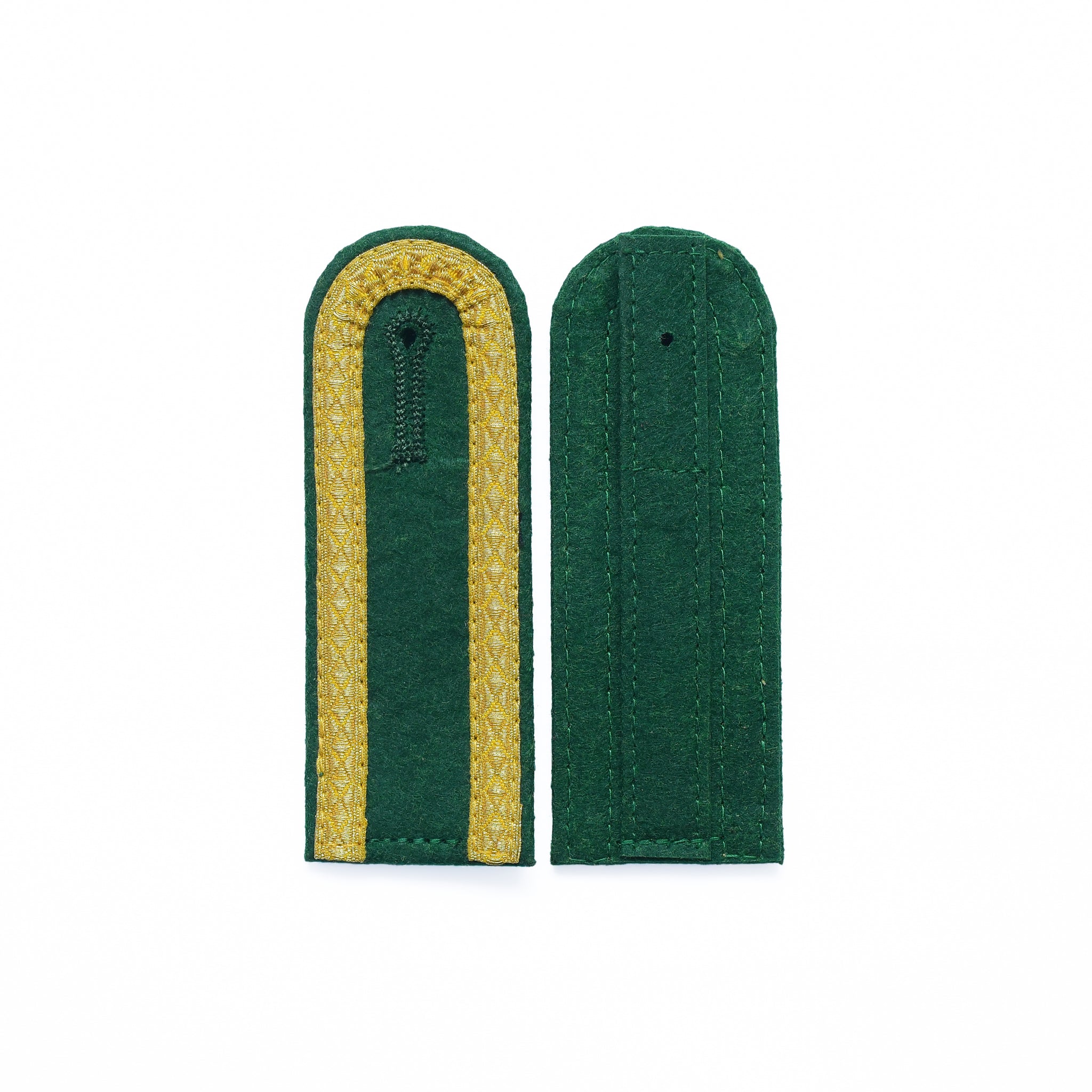 Verein Schulterklappen Rund Form für Unteroffizier (3 Seiten Gold Tresse)