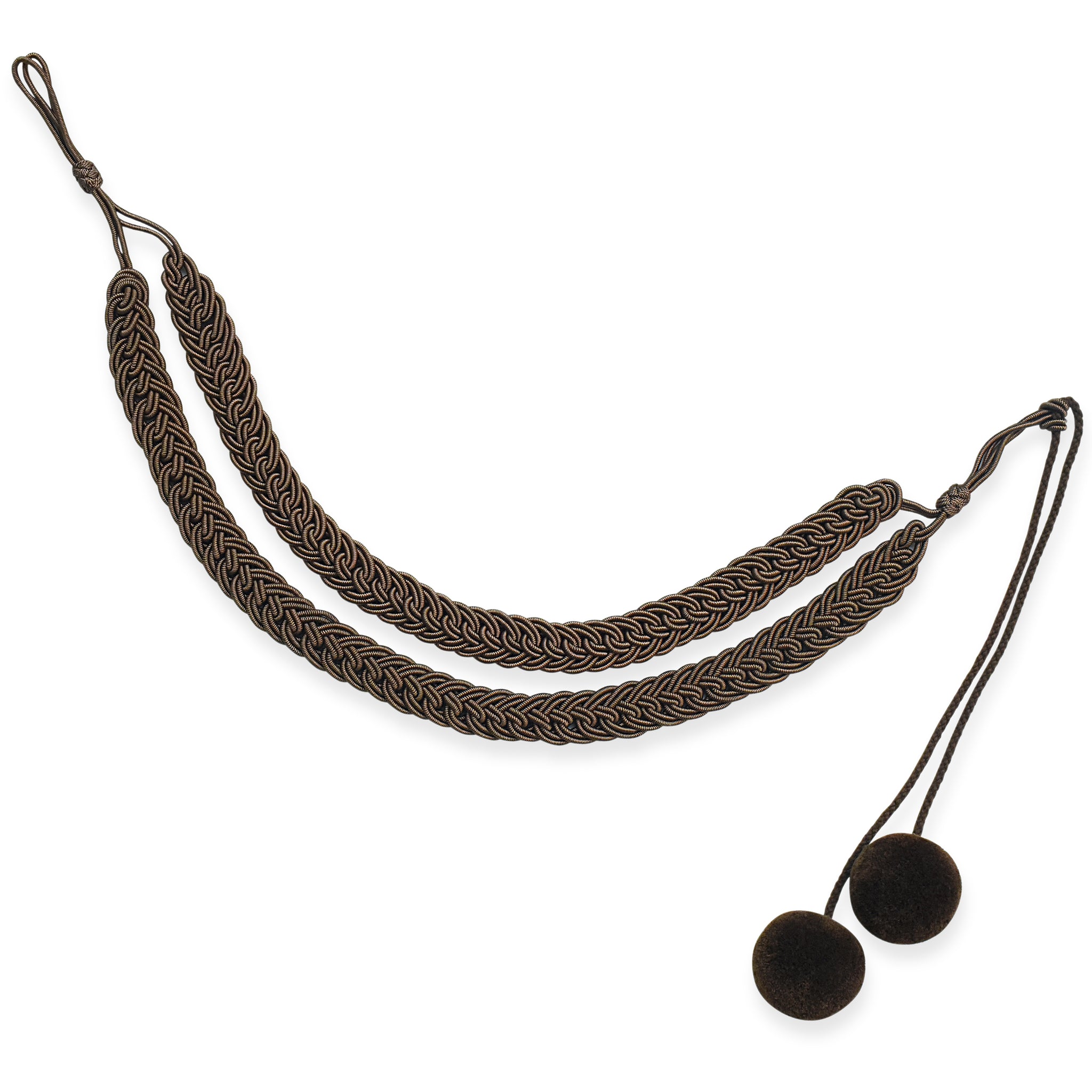braun Schützen-Brustschnur mit Pompom, Fourragère, Aiguillettes, Fangschnur