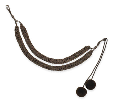 braun Schützen-Brustschnur mit Pompom, Fourragère, Aiguillettes, Fangschnur