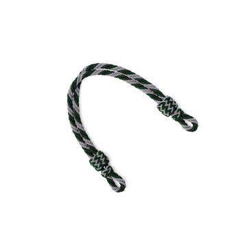 Mützenkordel - aluminiumfarbig/grün Schirmmütze - 6mm / 32cm