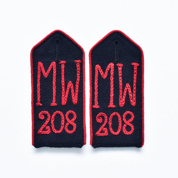 Preußen 1. Weltkrieg Schulterklappe für Mannschaften der Garde-Minenwerfer-Kompanien "MW 208"