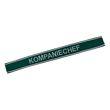 Verein Ärmelband / Ärmelstreifen " KOMPANIECHEF " auf dunkelgrünem Filz