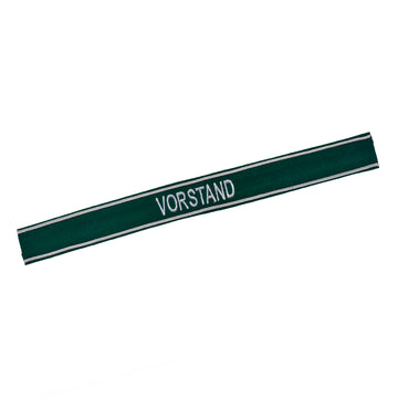 Verein Ärmelband / Ärmelstreifen " VORSTAND " in silber auf dunkelgrünem Filz