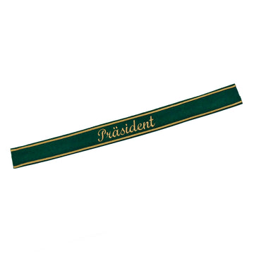 Verein Ärmelband / Ärmelstreifen Präsident in gold auf dunkelgrünem Filz
