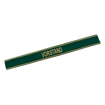 Verein Ärmelband / Ärmelstreifen VORSTAND in gold auf dunkelgrünem Filz