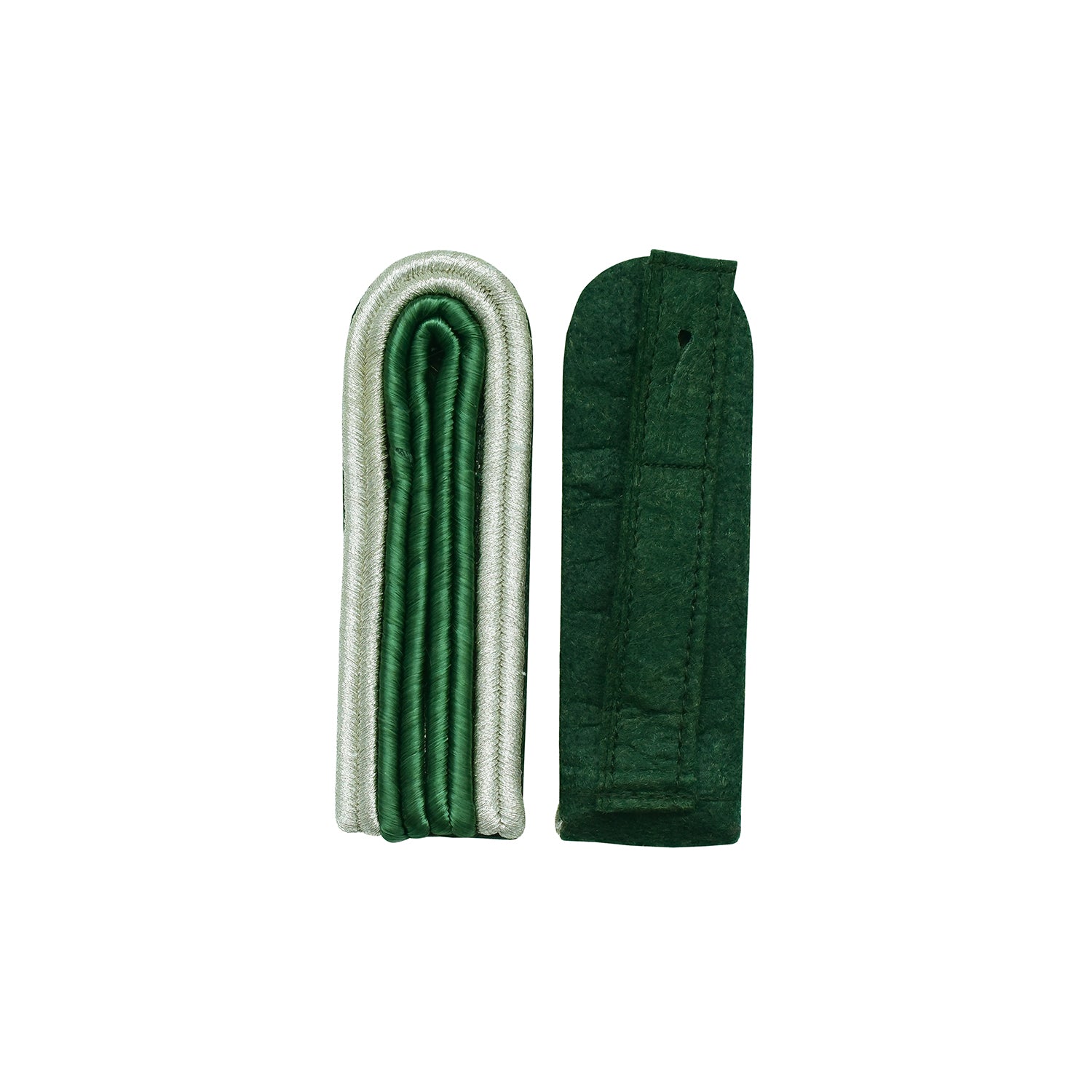Deitert 5-streifige Schulterstücke Silber/Grün - Für Uniformen