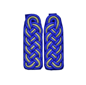 Schultergeflechte – blau/gold/blau