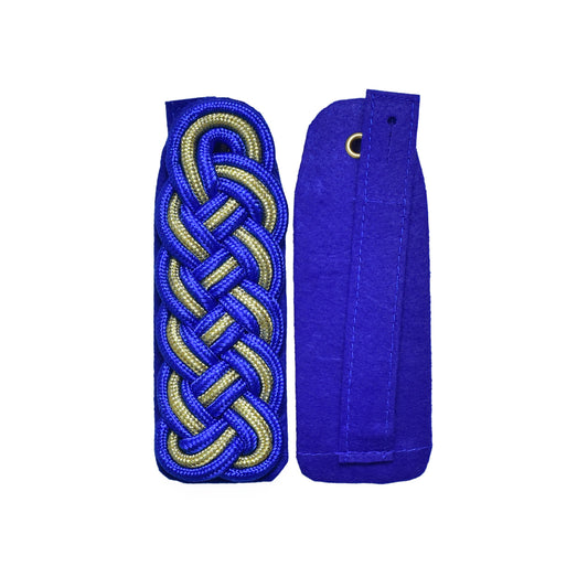 Schultergeflechte – blau/gold/blau