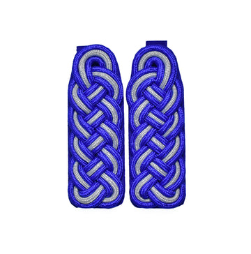 Schultergeflechte – blau/silber/blau