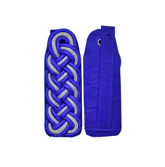 Schultergeflechte – blau/silber/blau