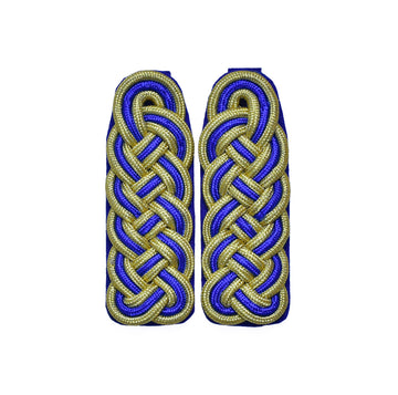 Schultergeflechte – gold/blau/gold