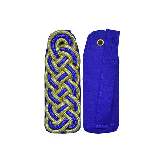 Schultergeflechte – gold/blau/gold