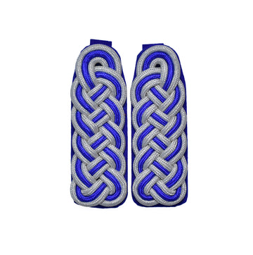 Schultergeflechte – silber/blau/silber