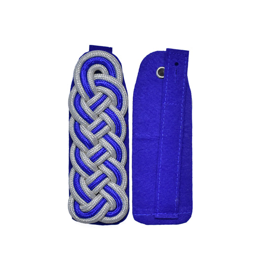Schultergeflechte – silber/blau/silber