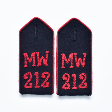 Preußen 1. Weltkrieg Schulterklappe für Mannschaften der Garde-Minenwerfer-Kompanien " MW 212 "