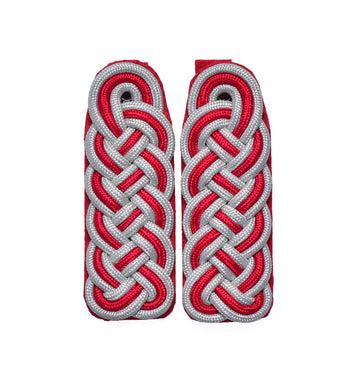 Schultergeflechte – silber/rot/silber