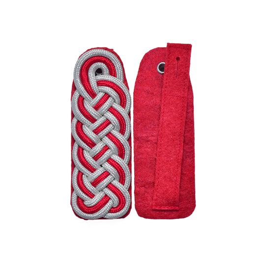 Schultergeflechte – silber/rot/silber