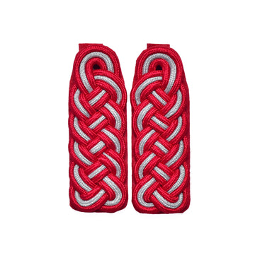Schultergeflechte – rot/silber/rot