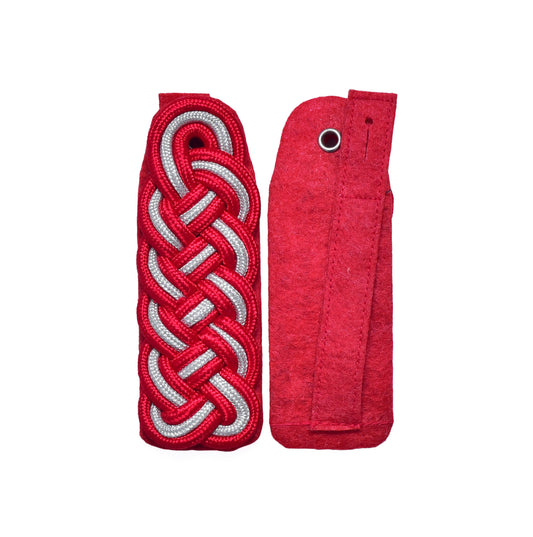 Schultergeflechte – rot/silber/rot