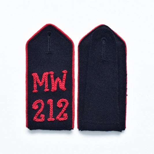 Preußen 1. Weltkrieg Schulterklappe für Mannschaften der Garde-Minenwerfer-Kompanien " MW 212 "