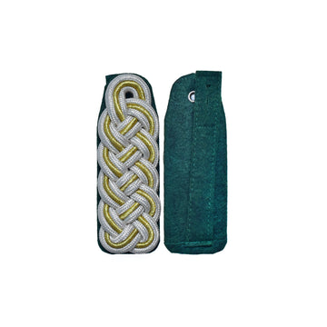 Schultergeflecht, Majorsgeflecht silber mit gold hochgestellter Soutache