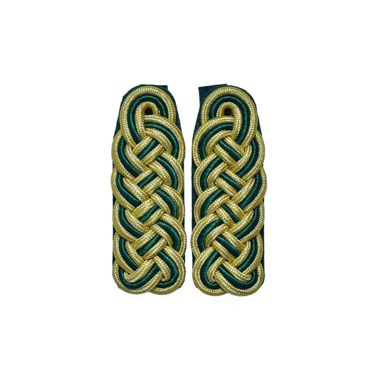 Schultergeflecht, Majorsgeflecht gold mit grün hochgestellter Soutache