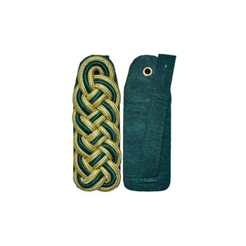 Schultergeflecht, Majorsgeflecht gold mit grün hochgestellter Soutache