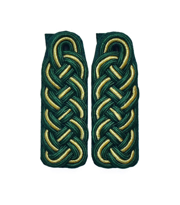 Schultergeflecht, Majorsgeflecht grün mit gold hochgestellter Soutache