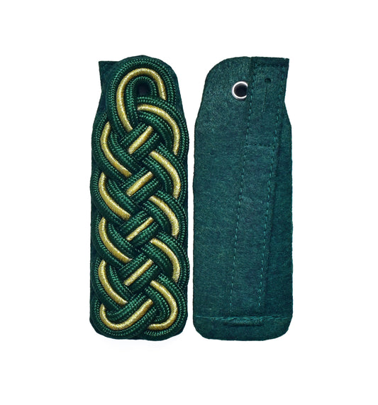 Schultergeflecht, Majorsgeflecht grün mit gold hochgestellter Soutache