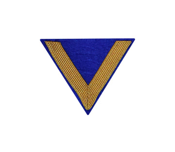 Verein Rangabzeichen Gefreiter Winkel gold auf blauem Filz