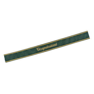 Verein Ärmelband / Ärmelstreifen " Vizepräsident " auf dunkelgrünem Filz