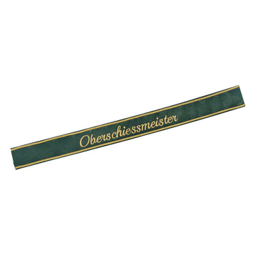 Verein Ärmelband / Ärmelstreifen " Oberschiessmeister " auf dunkelgrünem Filz