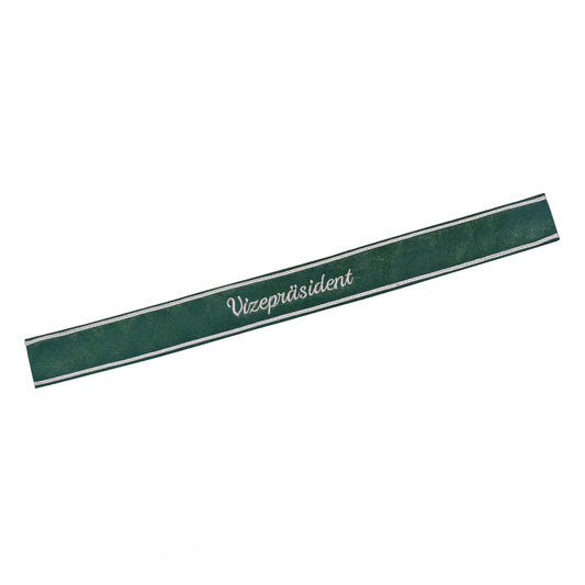 Verein Ärmelband / Ärmelstreifen " Vizepräsident " auf dunkelgrünem Filz