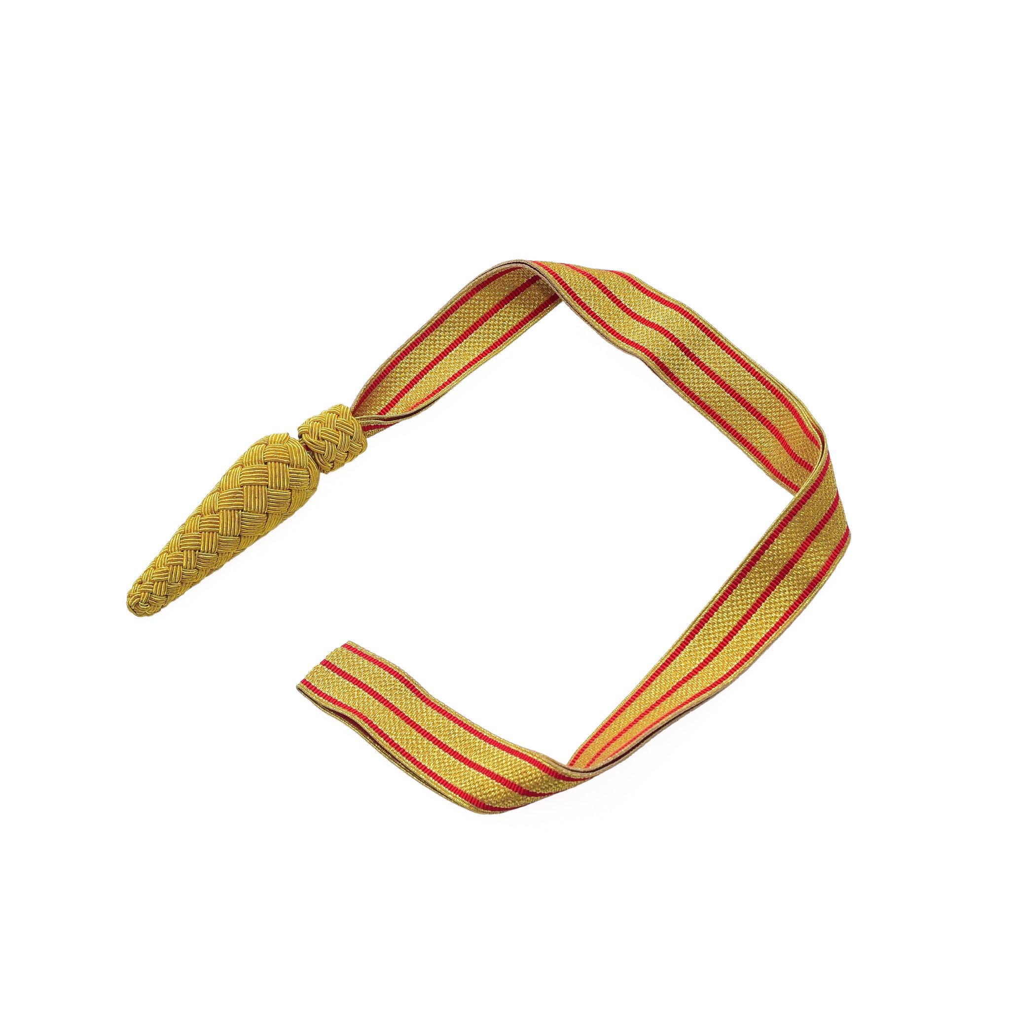 Portepee mit Zapfen goldene Tresse mit 3 roten Streifen Sword Knot