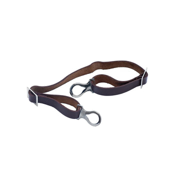 WKI braun Kinnriemen Stahlhelm M16 / Pickelhaube für den Knopf 91 silbernen Beschlägen