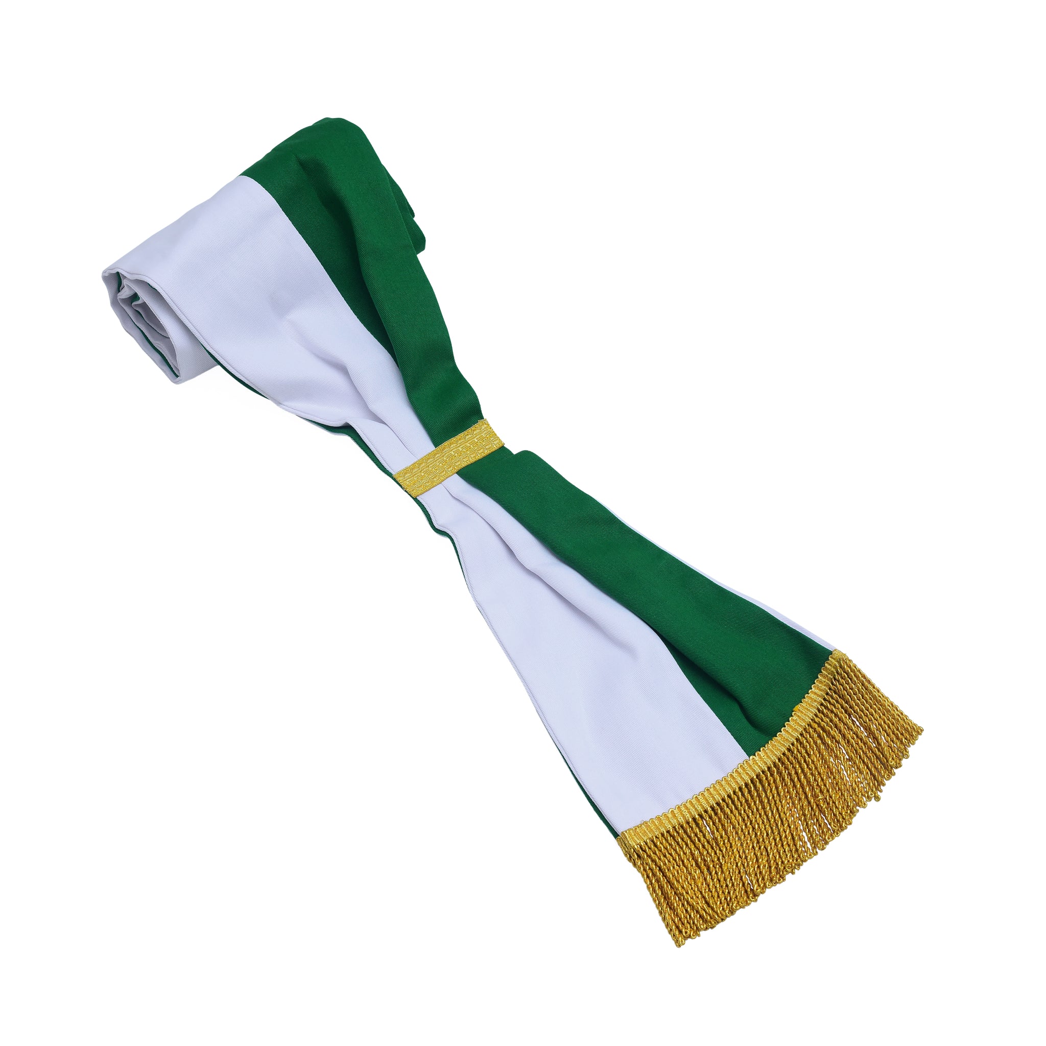 Schärpe grün/weiß aus Baumwolle