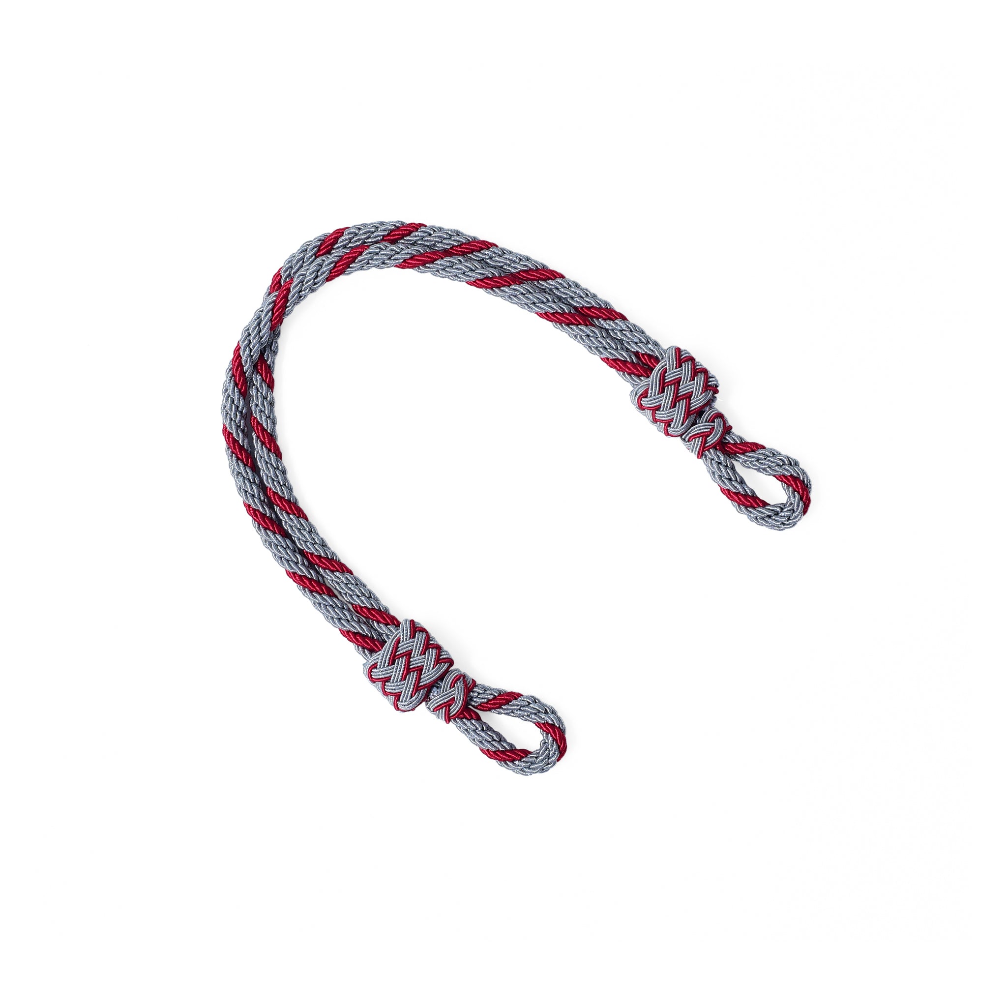 Mützenkordel - aluminium/rot Schirmmütze - 6mm / 32cm