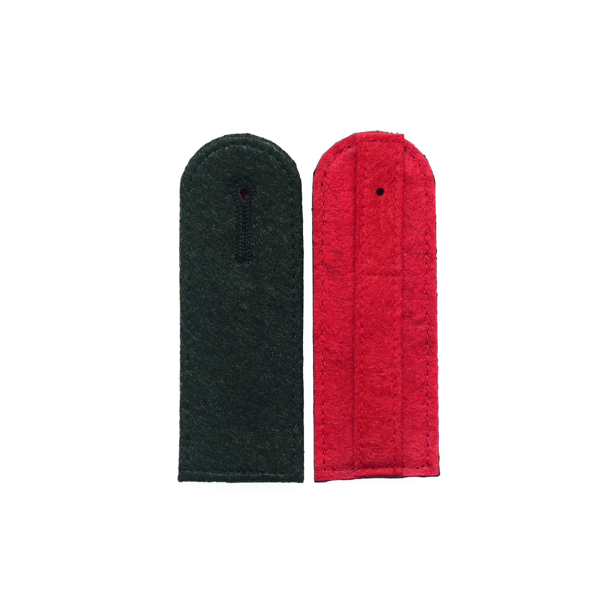 Verein Schulterklappen Rund Form für Mannschaft (Vorderseite: dunkelgrün / Rückseite: rot)