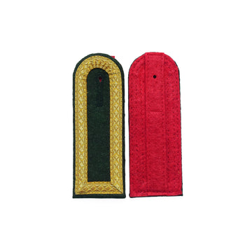 Verein Schulterklappen Rund Form für Feldwebel 4 Seiten Gold Tresse (Vorderseite: dunkelgrün / Rückseite: rot)