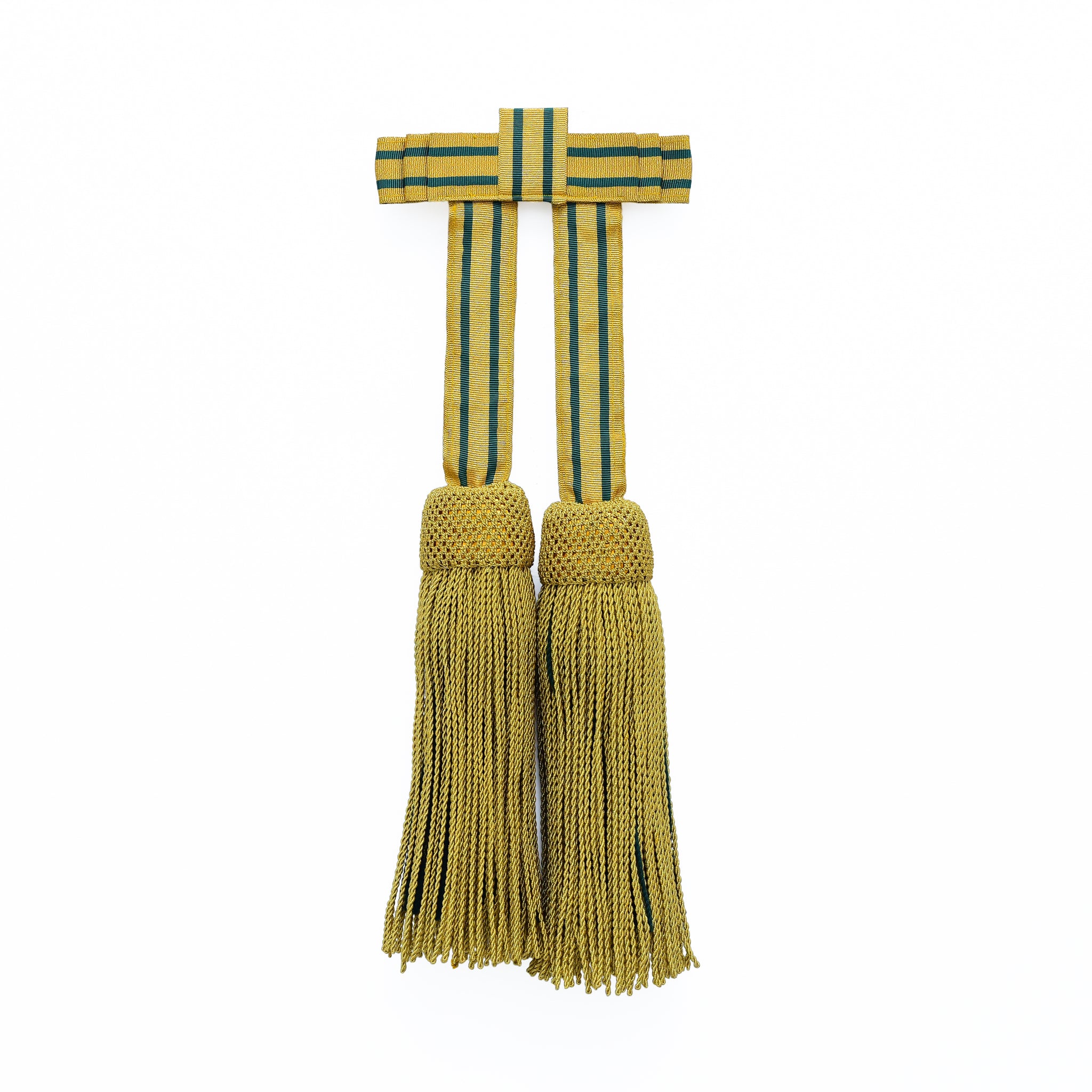 Schärpenquasten mit fester Schleife – gold/grün