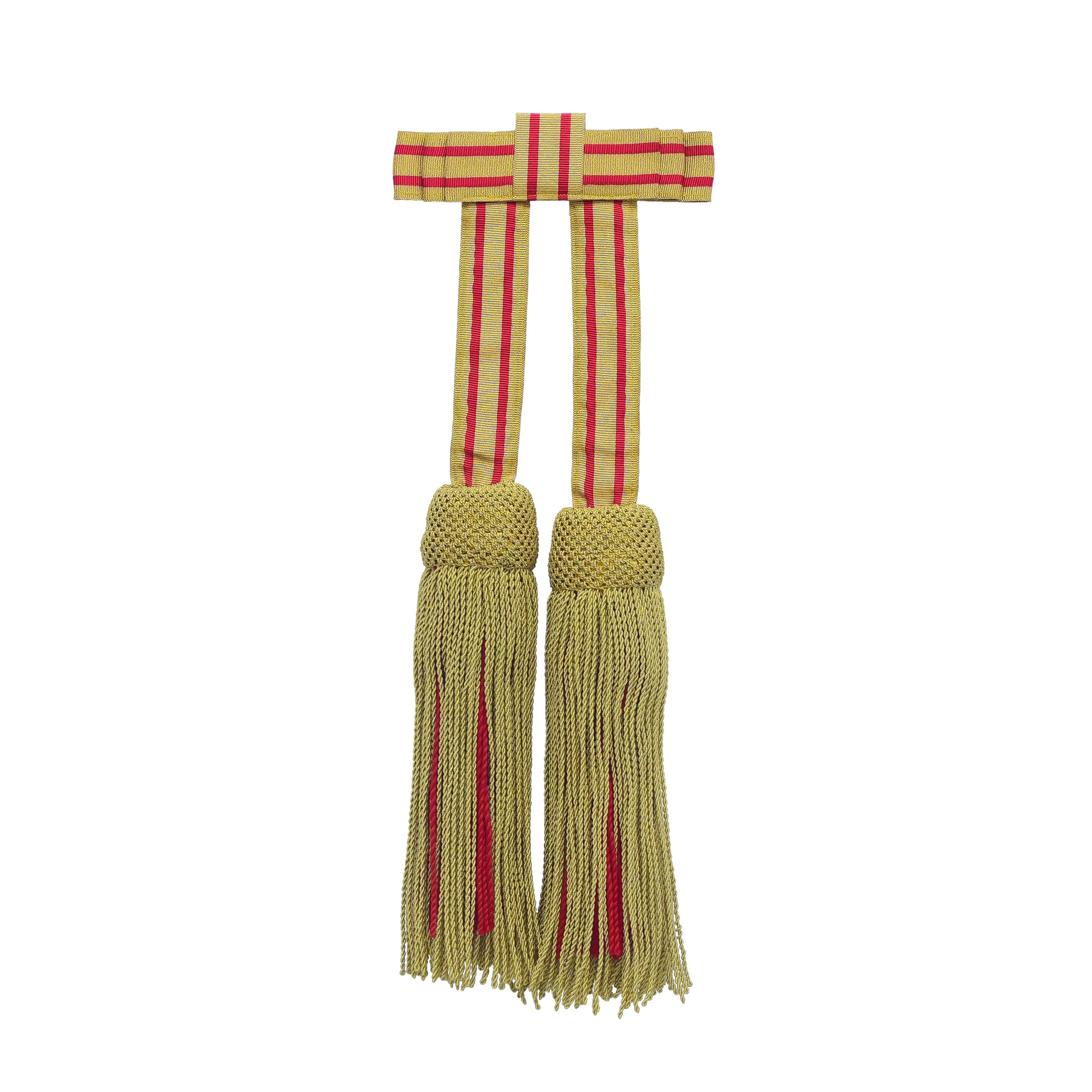 Schärpenquasten mit fester Schleife – gold/rot