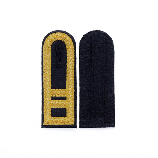 Vereins Schulterklappen mit Knöpfloch 4 Seiten Gold Tresse mit 2 Streifen