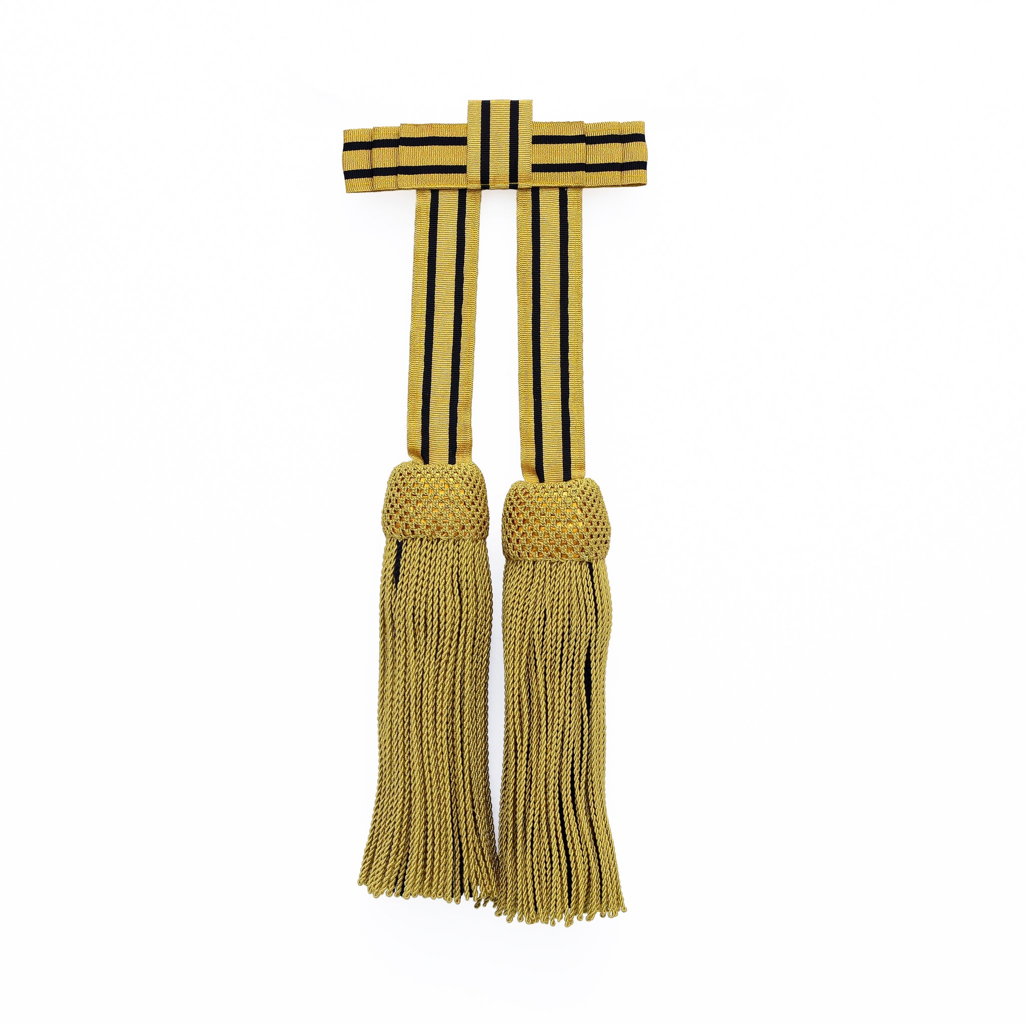 Schärpenquasten mit fester Schleife – gold/schwarz