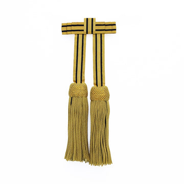 Schärpenquasten mit fester Schleife – gold/schwarz
