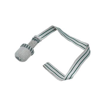 Portepee silber mit Streifen – kleine, ovale Quaste