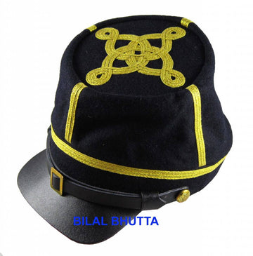 CS / US Kepi dunkelblau Major bis Colonel, Lederschirm