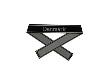 WWII Elite Ärmelband ”Danmark” gewebt WH Bevo Cuff title